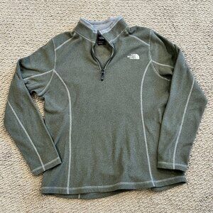 The North Face Sweater Womens Large Gray Glacier Fleece 1/4 Zip Sweatshirt